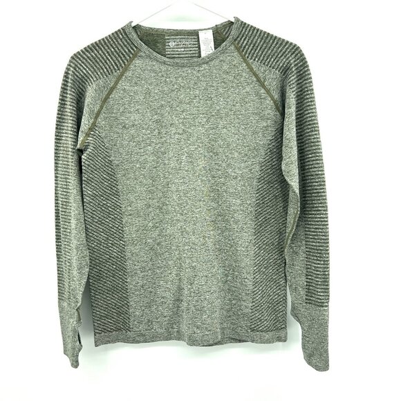 NWT Onzie Heathered Green Seamless Long Sleeve Athletic Top Women S/M - Picture 1 of 4
